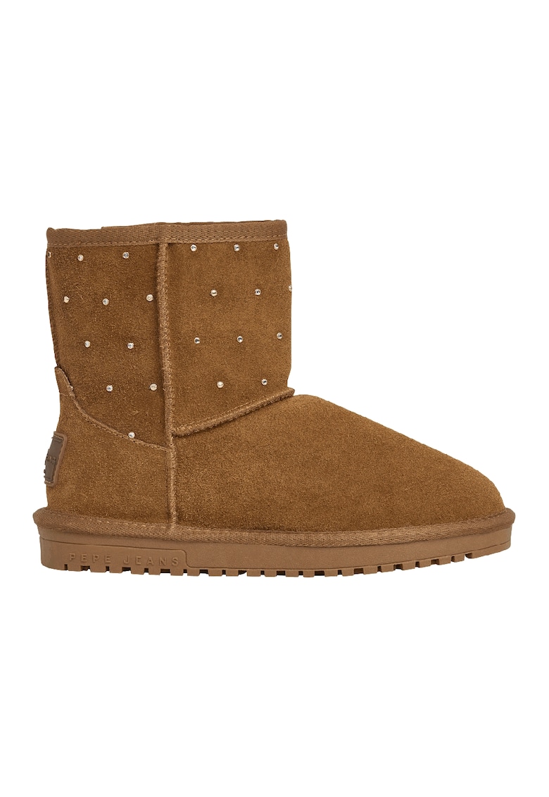 Ghete slip-on din piele intoarsa - Caramel