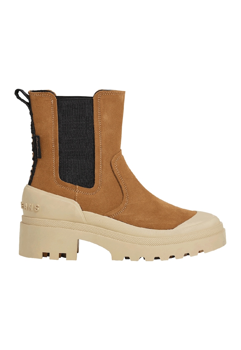 Cizme Chelsea cu toc masiv