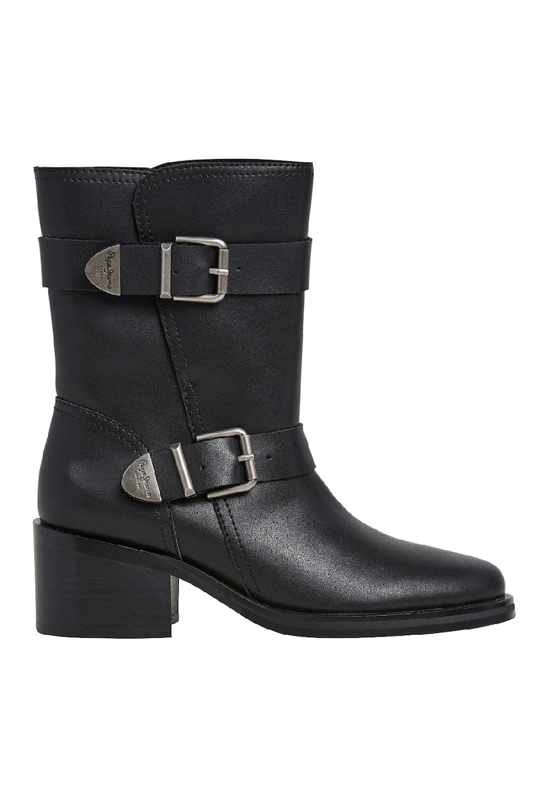 Cizme lungi din piele cu toc