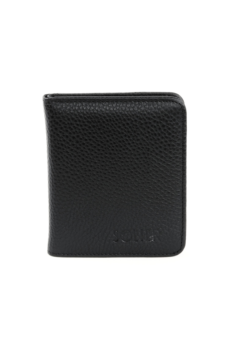Solier Portofel barbatesc SW50 piele naturala negru 10 -5x9 cm compact