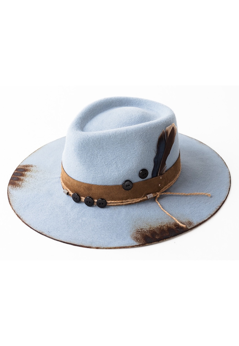 Palarie unisex din lana cu detalii cu nasturi