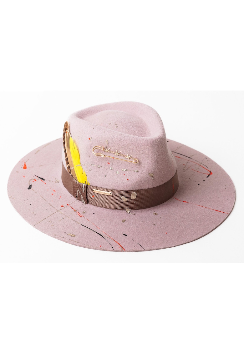 Palarie unisex din lana cu deatlii cu stropi