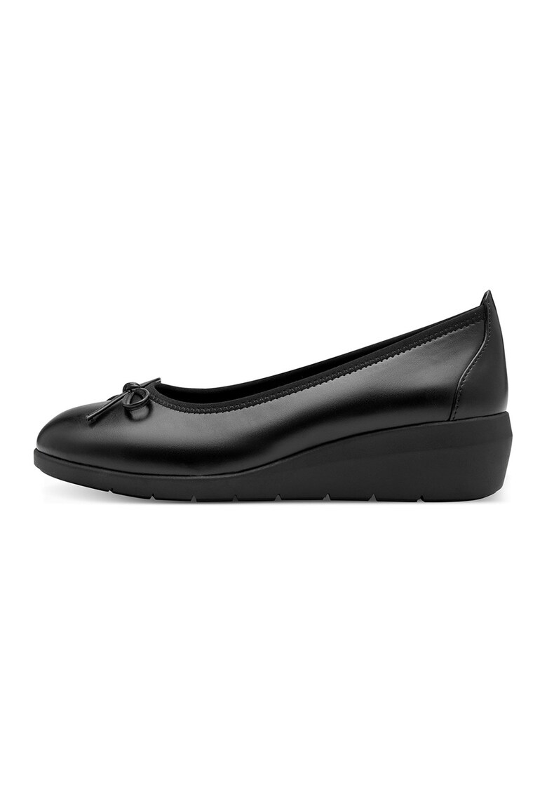Pantofi wedge cu varf rotund - Negru