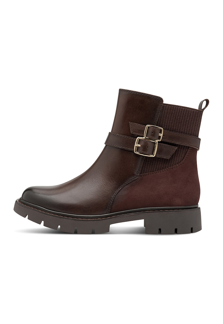 Ghete de piele - Auriu/Maro cognac