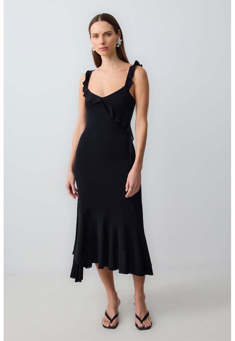 Rochie midi cu model uni