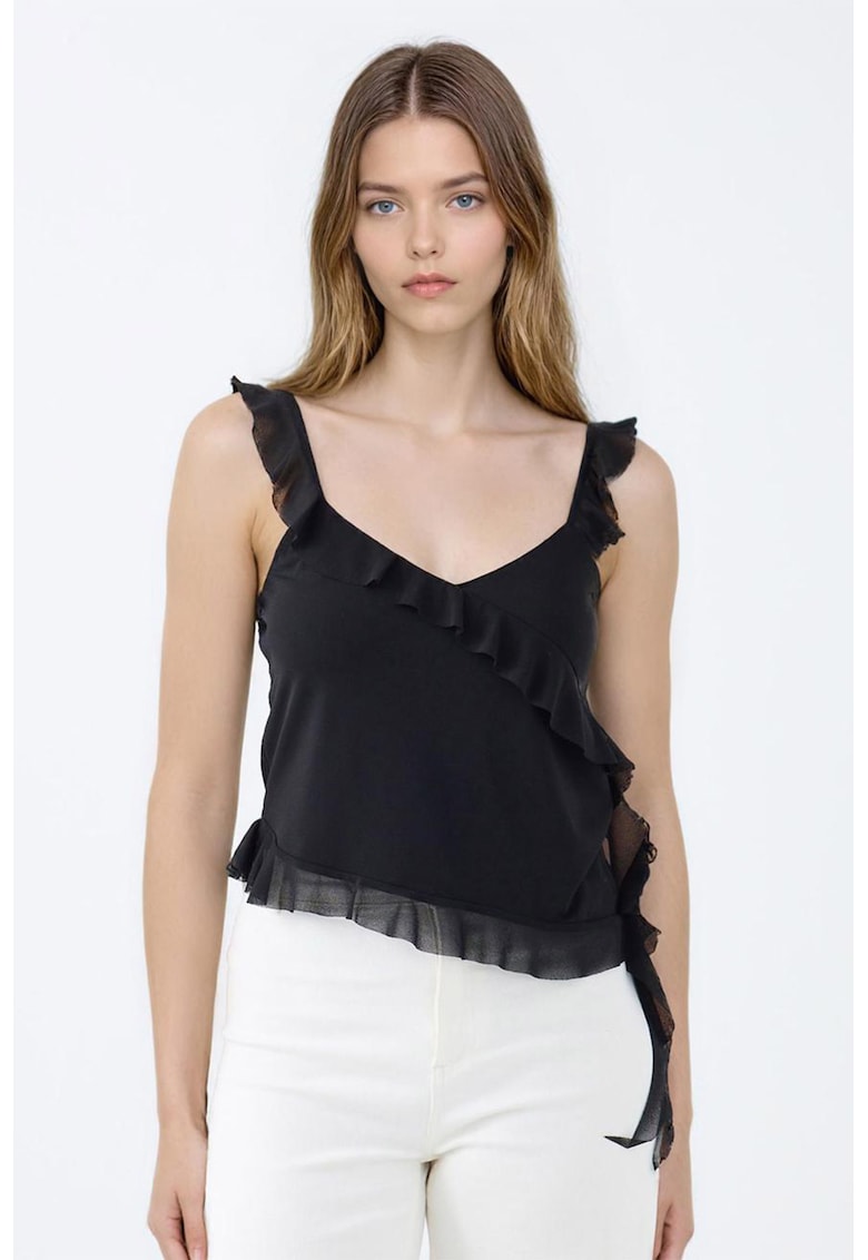 Bluza asimetrica cu decolteu in V