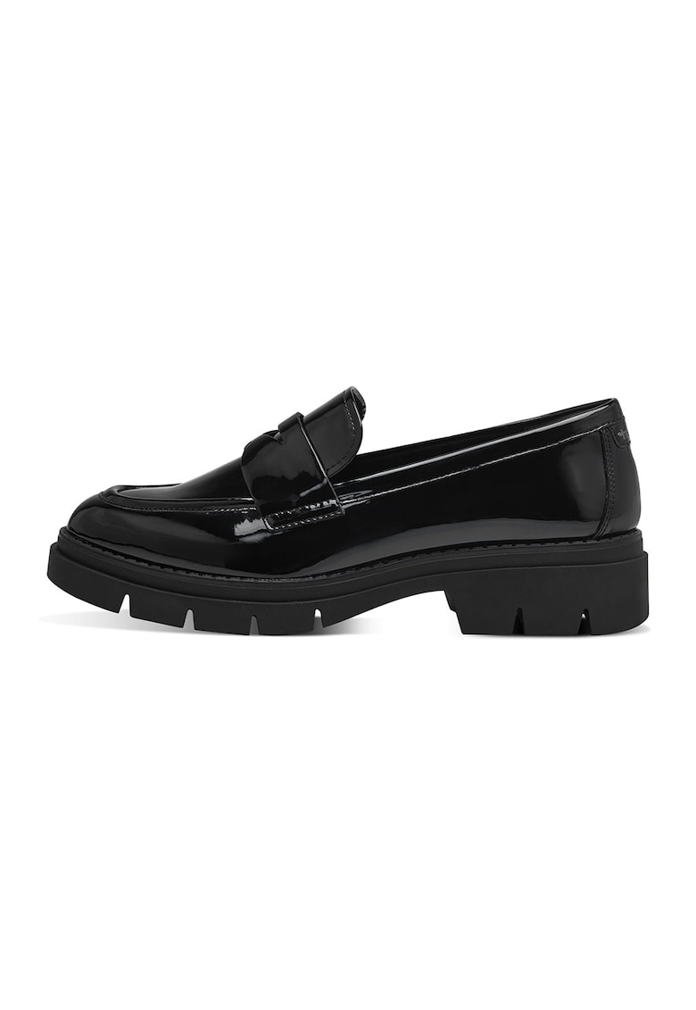 Pantofi loafer cu toc masiv - Negru stins