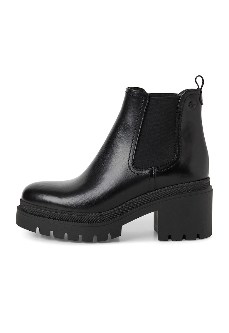 Ghete Chelsea de piele - Negru