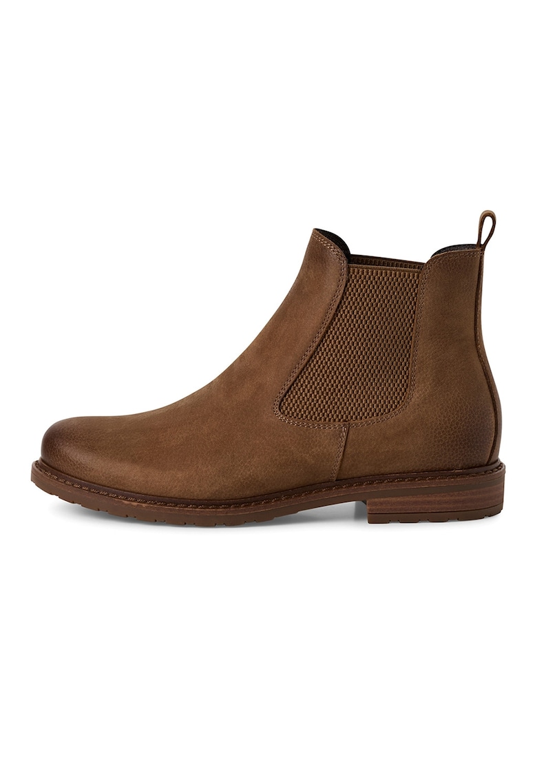 Ghete Chelsea de piele - Caramel