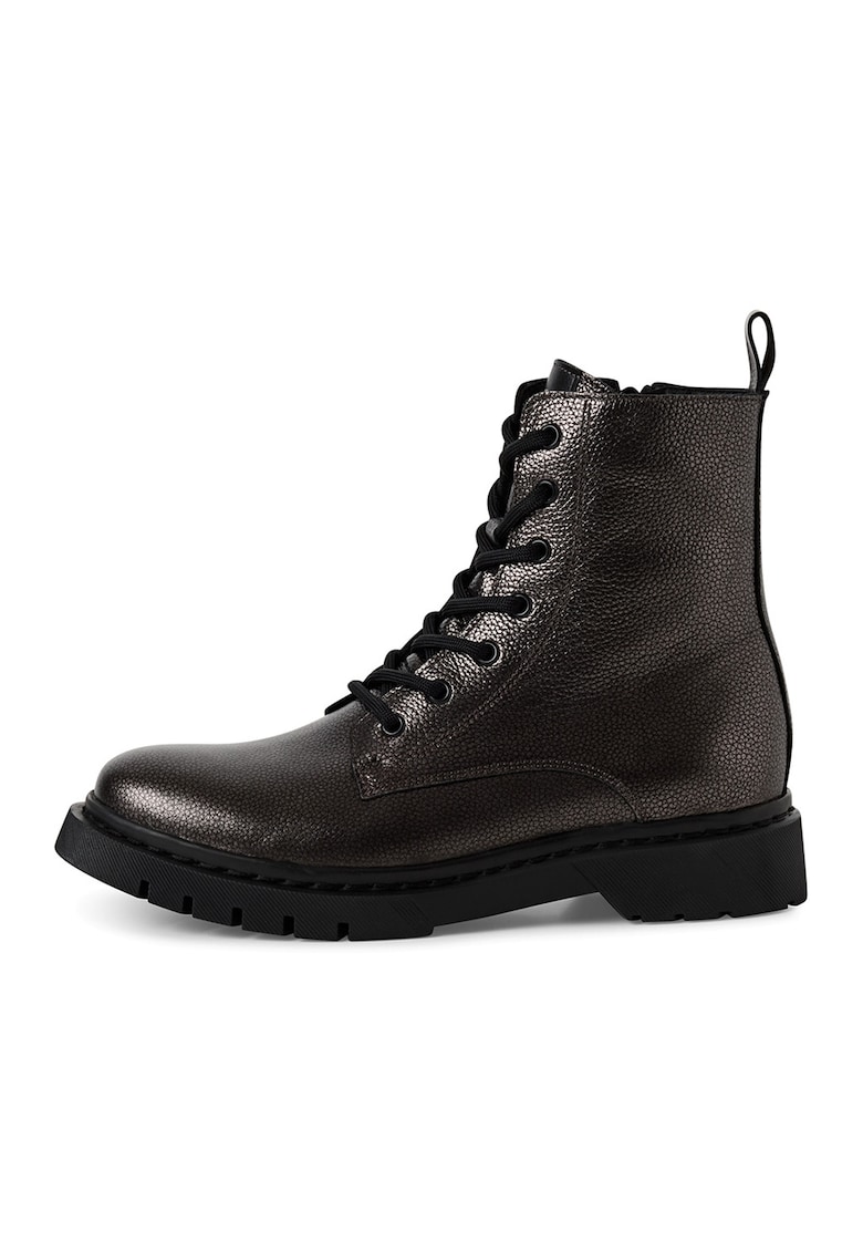 Bocanci de piele cu fermoar lateral