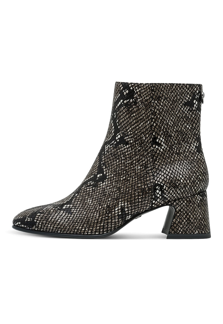 Ghete cu model piele de sarpe si toc masiv