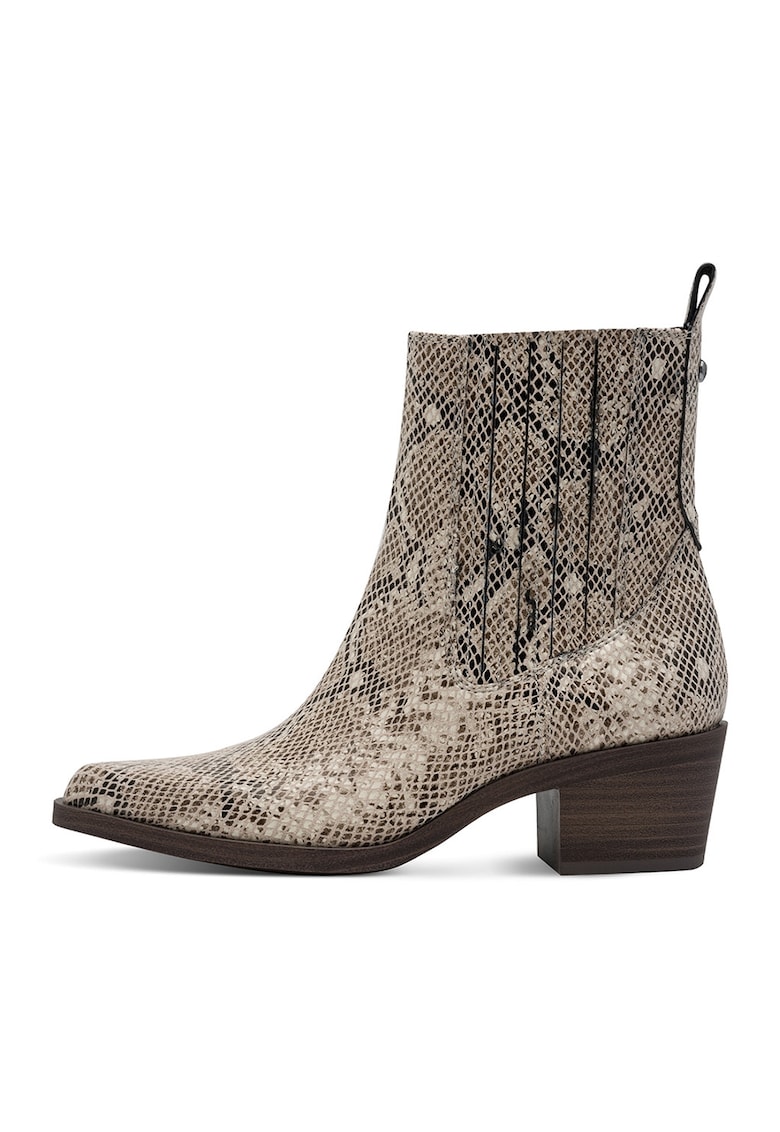 Ghete cu model piele de reptila si toc masiv