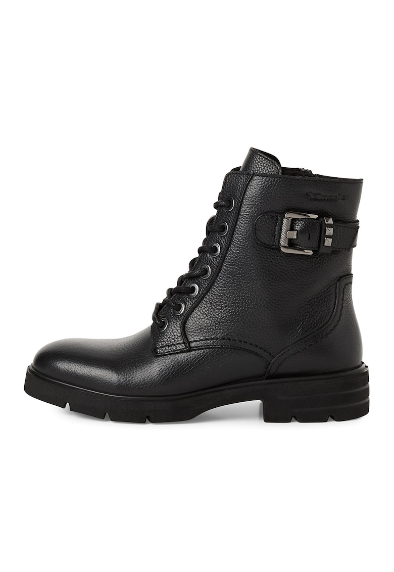 Bocanci de piele cu aspect granulat