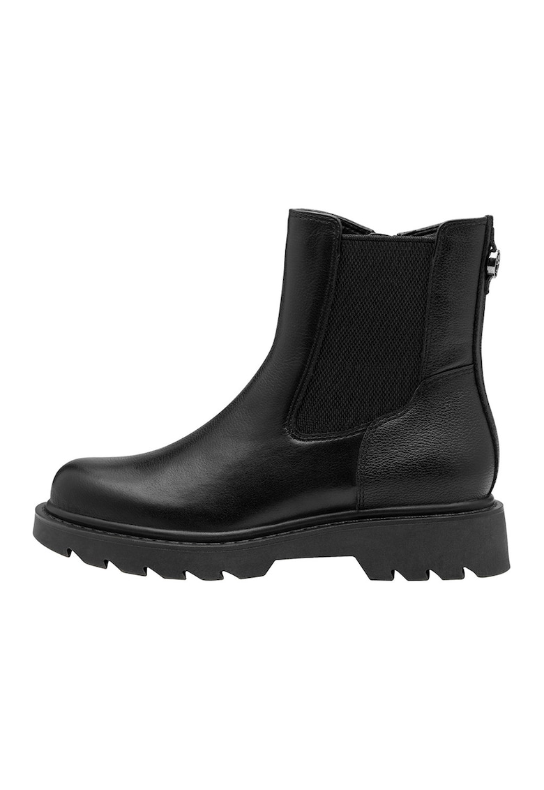 Ghete Chelsea de piele - Negru