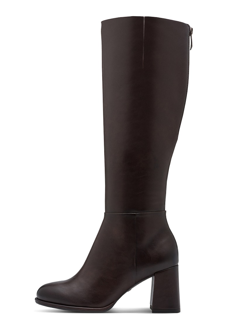 Cizme lungi de piele ecologica cu toc masiv