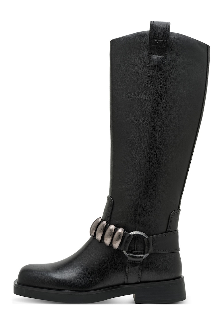 Cizme mid-calf de piele ecologica