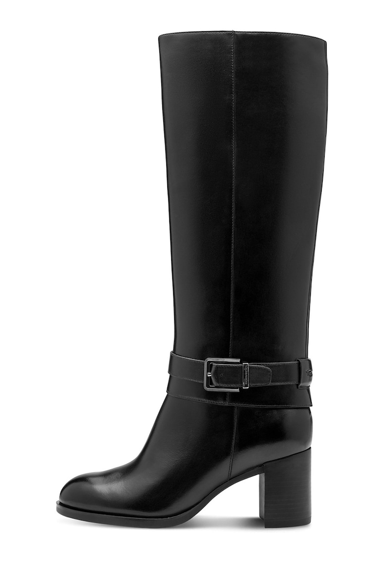 Cizme cu segmente de piele - Negru - Tamaris - imagine 1