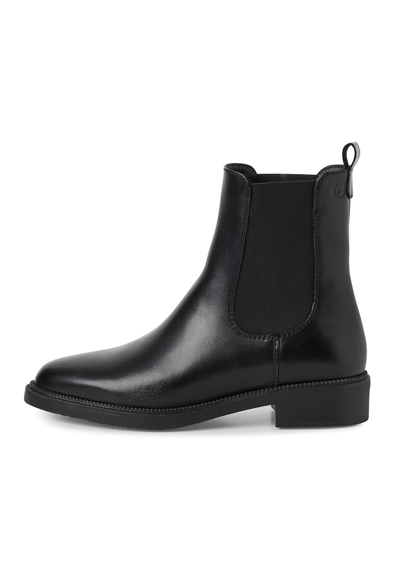 Ghete Chelsea de piele - Negru