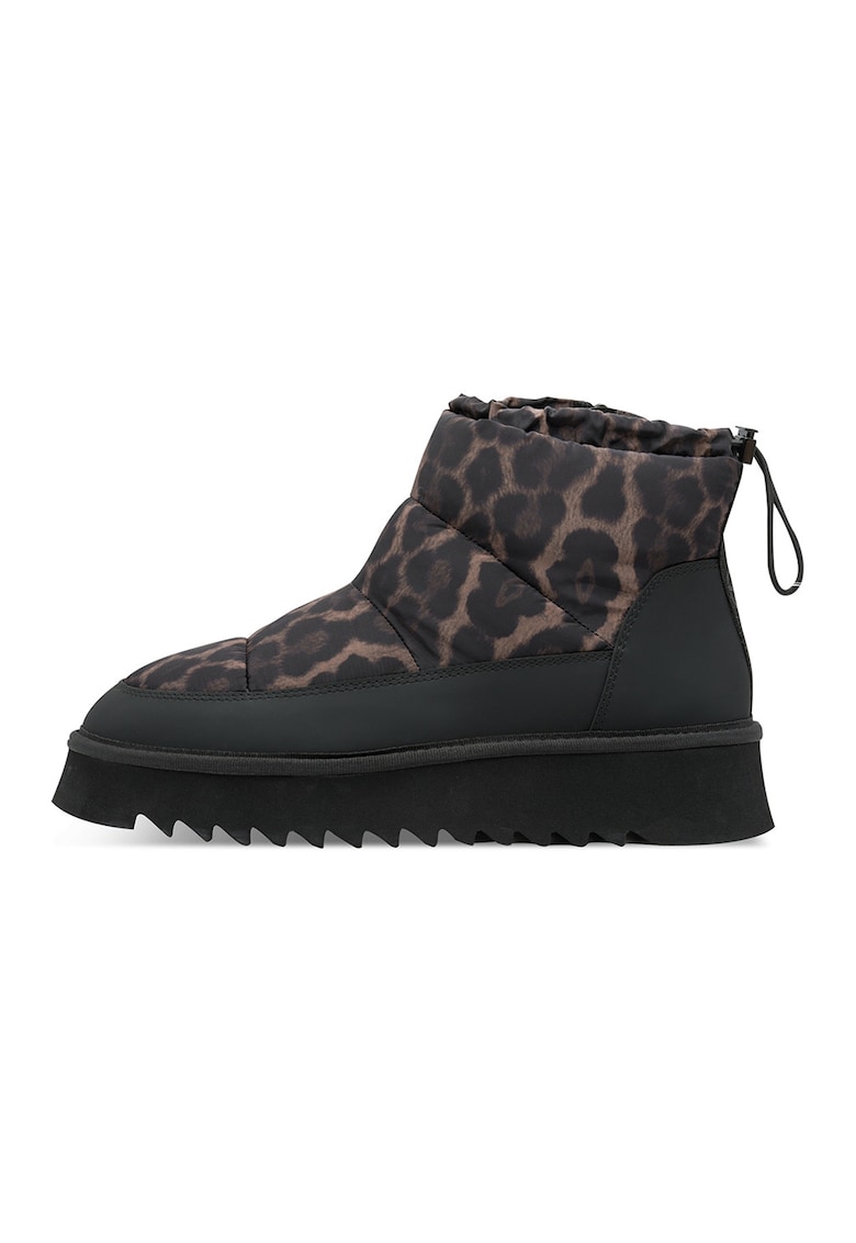 Tamaris Ghete cu fermoar si garnituri cu animal print - Negru/Maro
