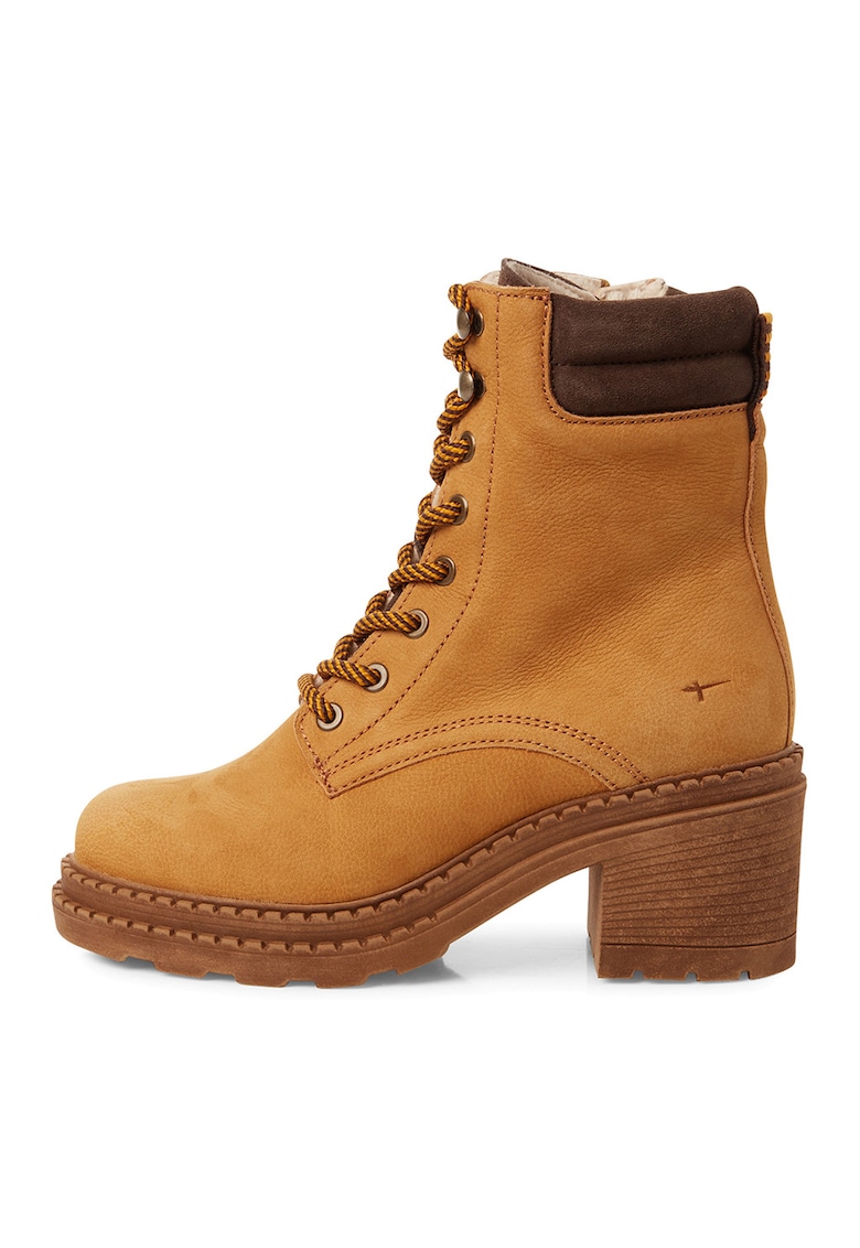 Ghete de piele cu toc - Caramel