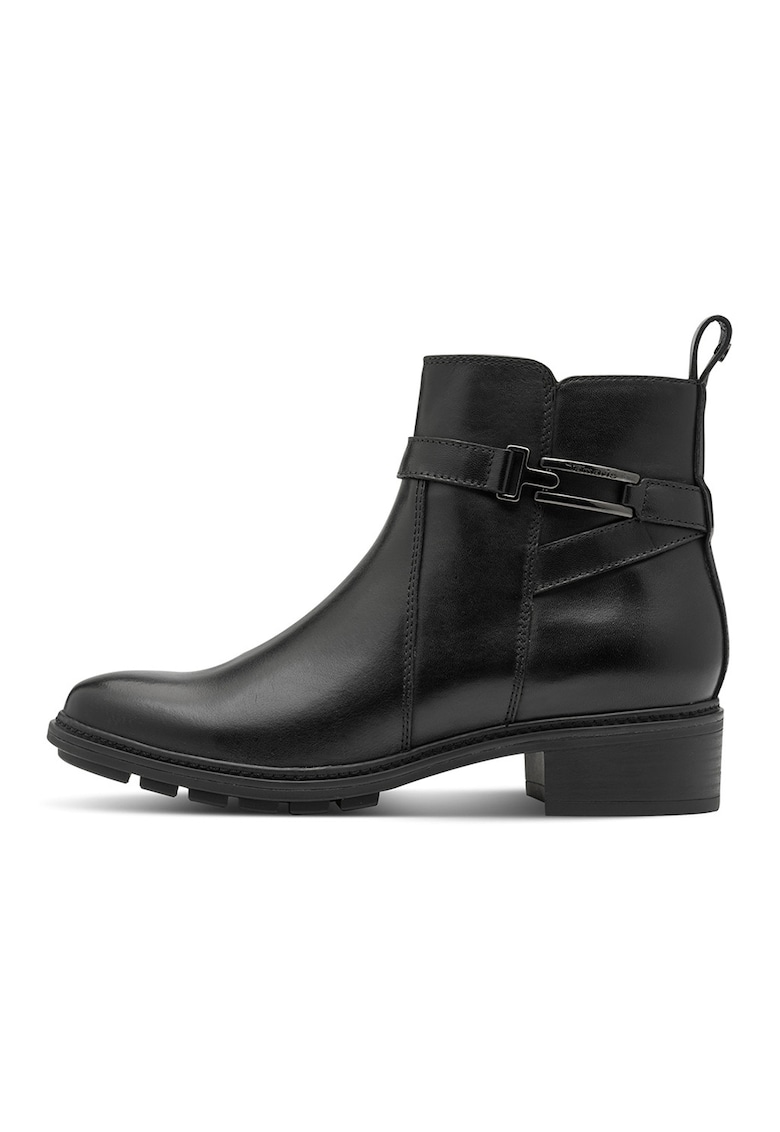 Ghete de piele cu fermoar - Negru