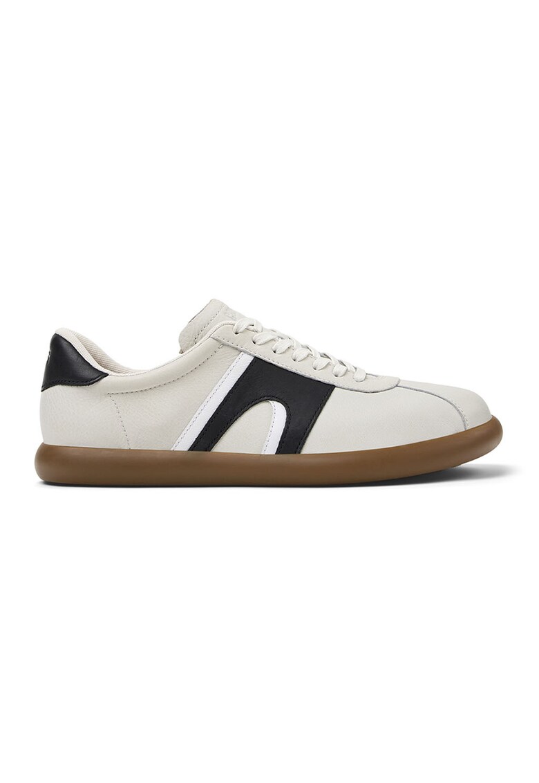 Pantofi sport Pelotas Soller din piele si piele nabuc - Alb/Negru/Bej
