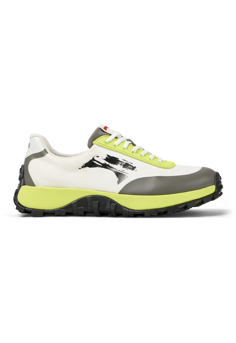 Pantofi sport cu segmente de piele ecologica - Alb/Gri