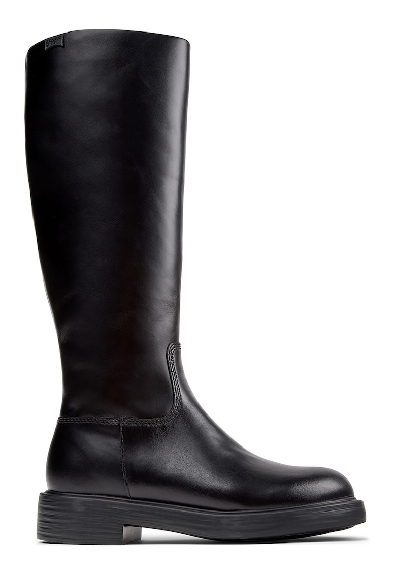 Cizme lungi din piele cu fermoar