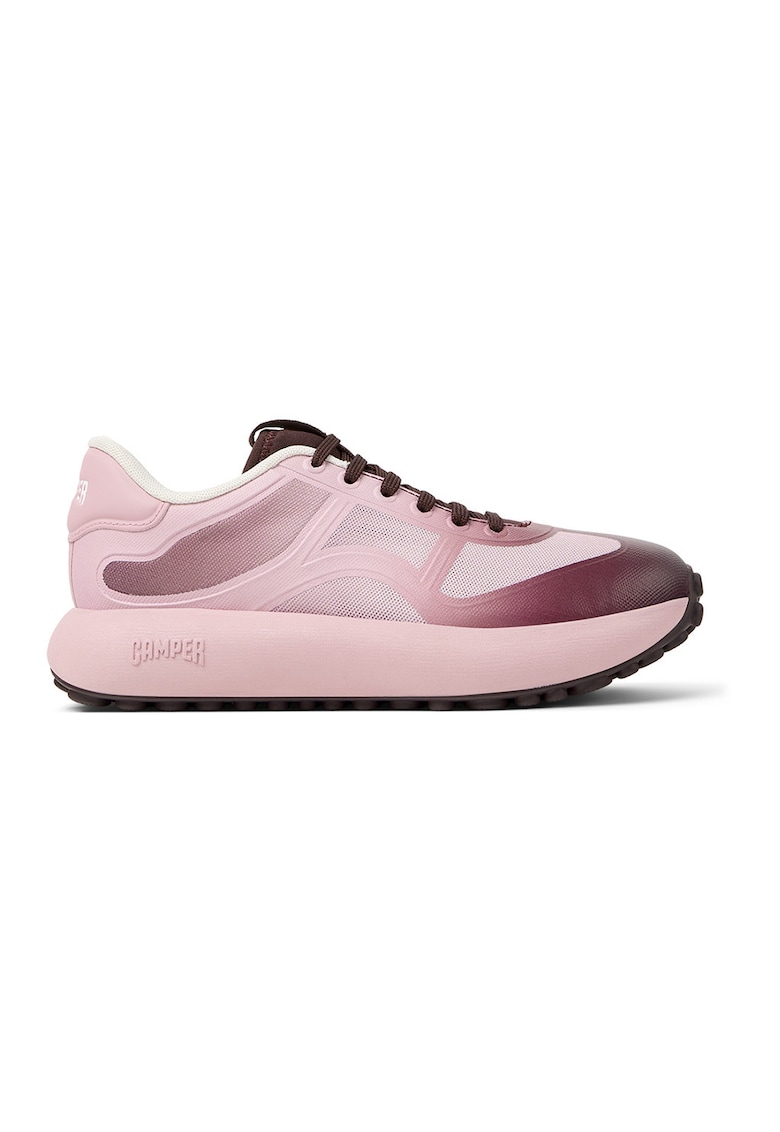 Pantofi sport din plasa cu insertii din material sintetic - Roz deschis/Violet pruna