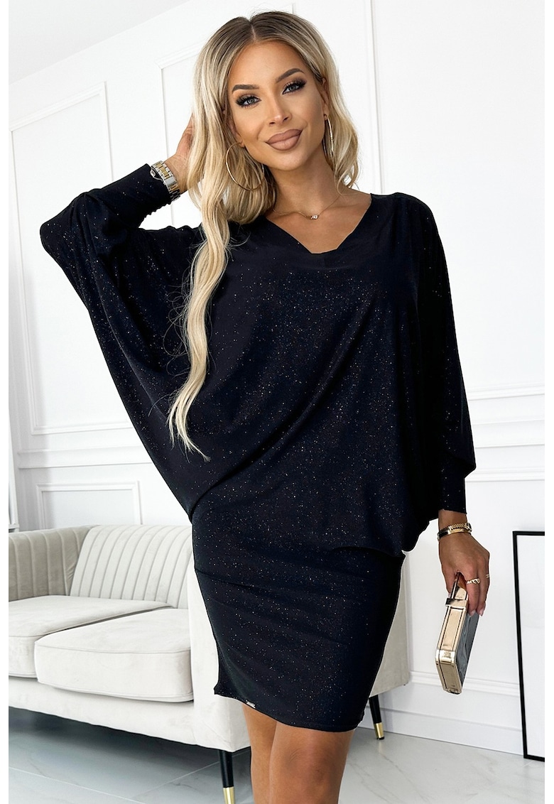 Rochie mini cu sclipici tip liliac -