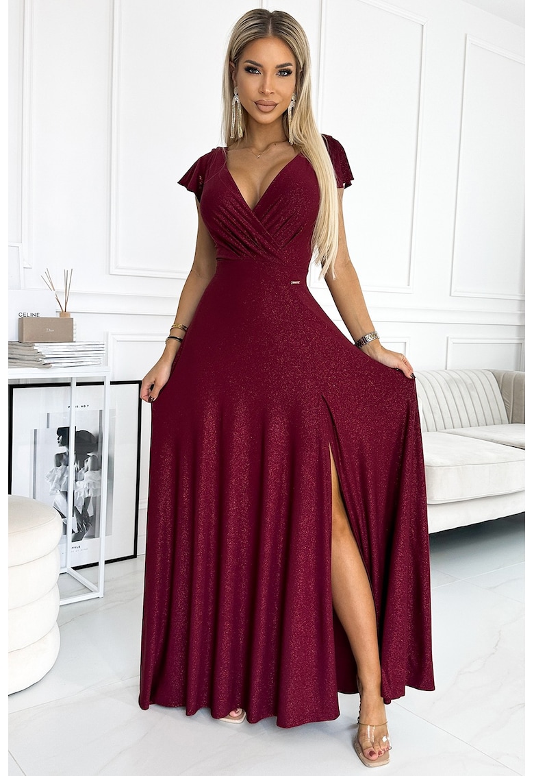 Rochie lunga maxi cu decolteu petrecut -