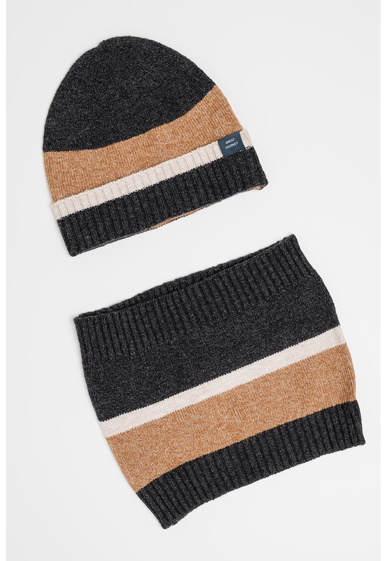 Set de caciula si fular circular - 2 piese