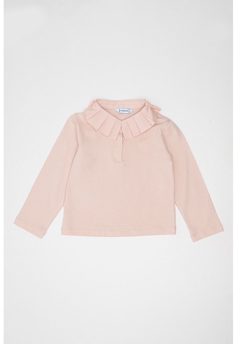 Bluza cu guler valurit - Roz