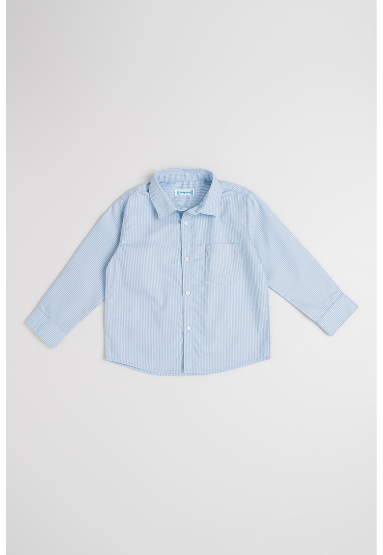 Camasa uni cu guler clasic - Alb/Albastru pastel