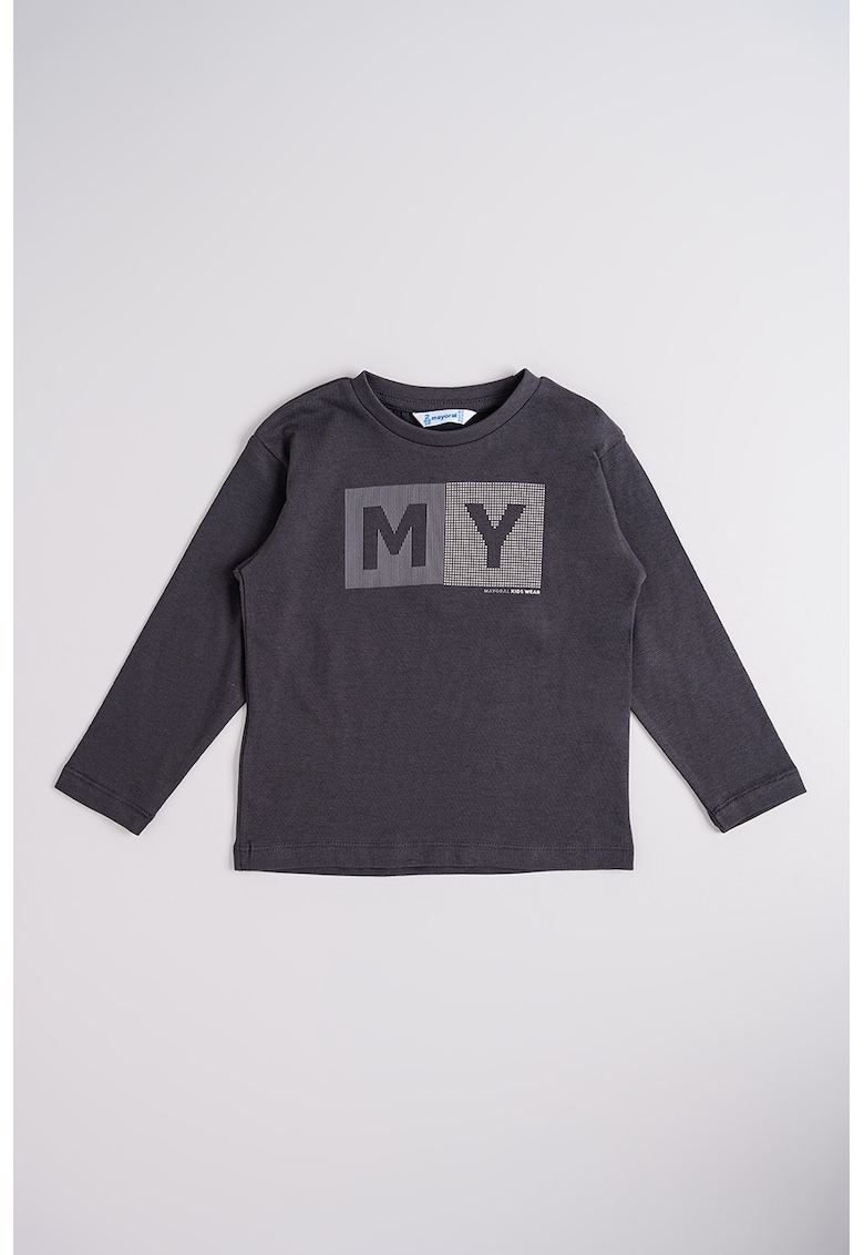 Bluza de bumbac cu imprimeu text