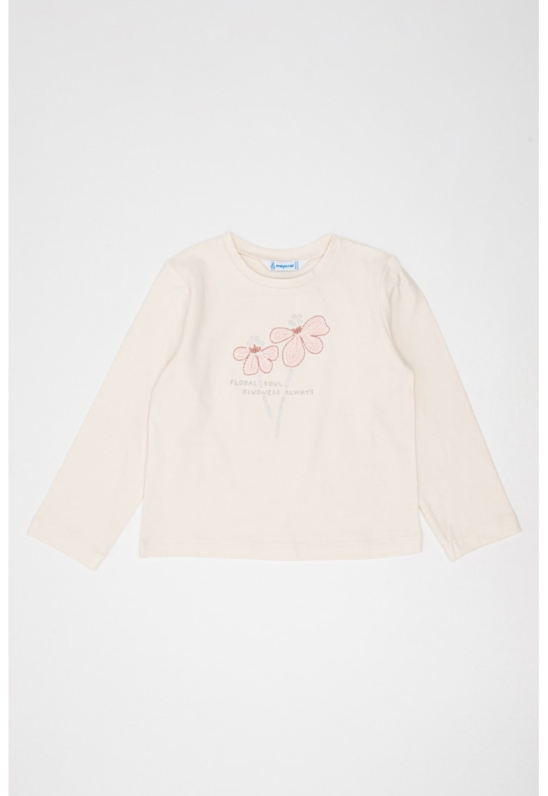 Bluza cu imprimeu si decolteu rotund