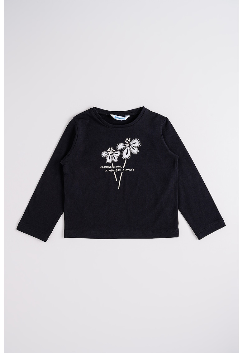 Bluza cu broderie si text