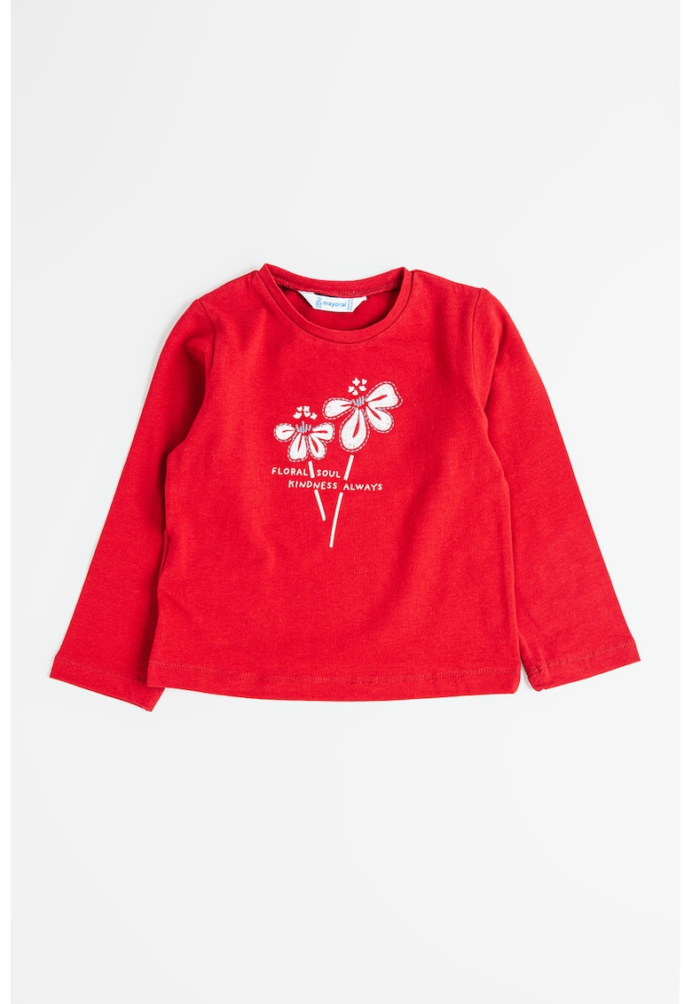 Bluza cu imprimeu si decolteu rotund