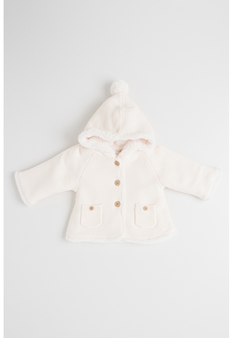 Cardigan tricotat cu nasturi - Alb murdar