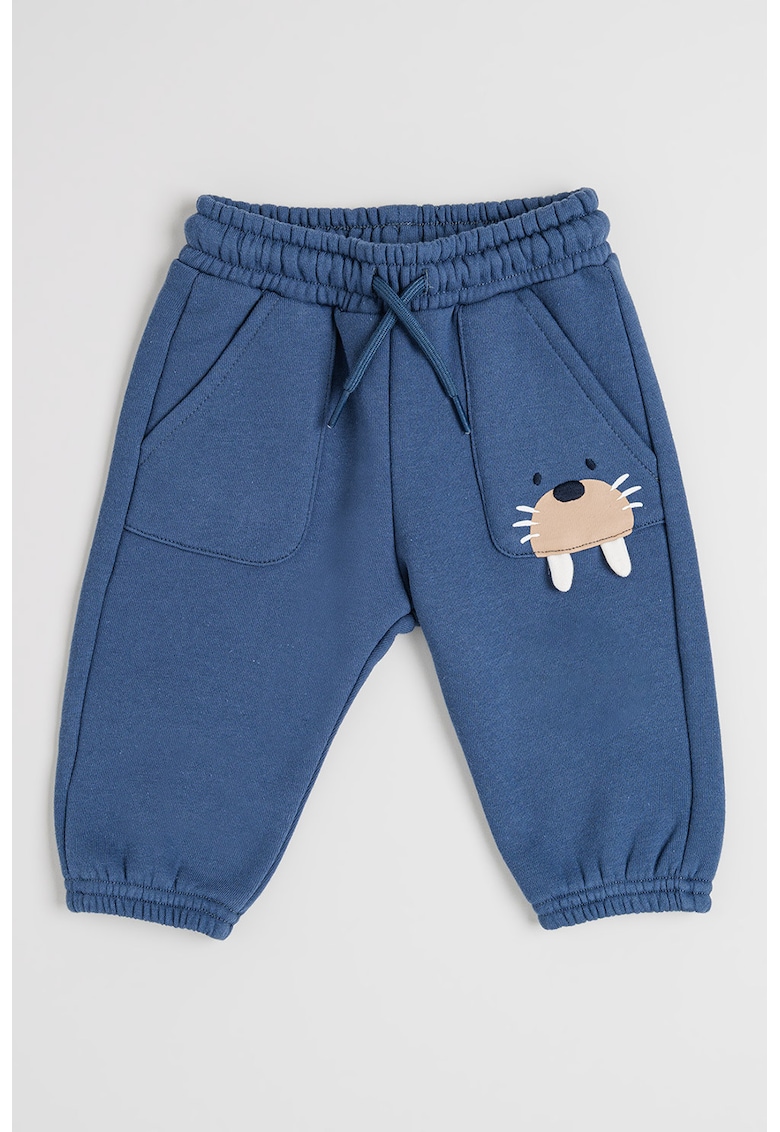 Pantaloni de trening din amestec de bumbac - Albastru inchis