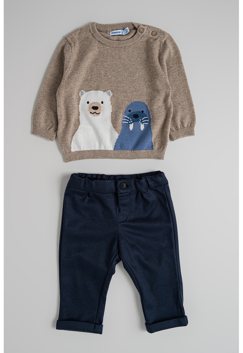Set de pulover cu model si pantaloni - 2 piese