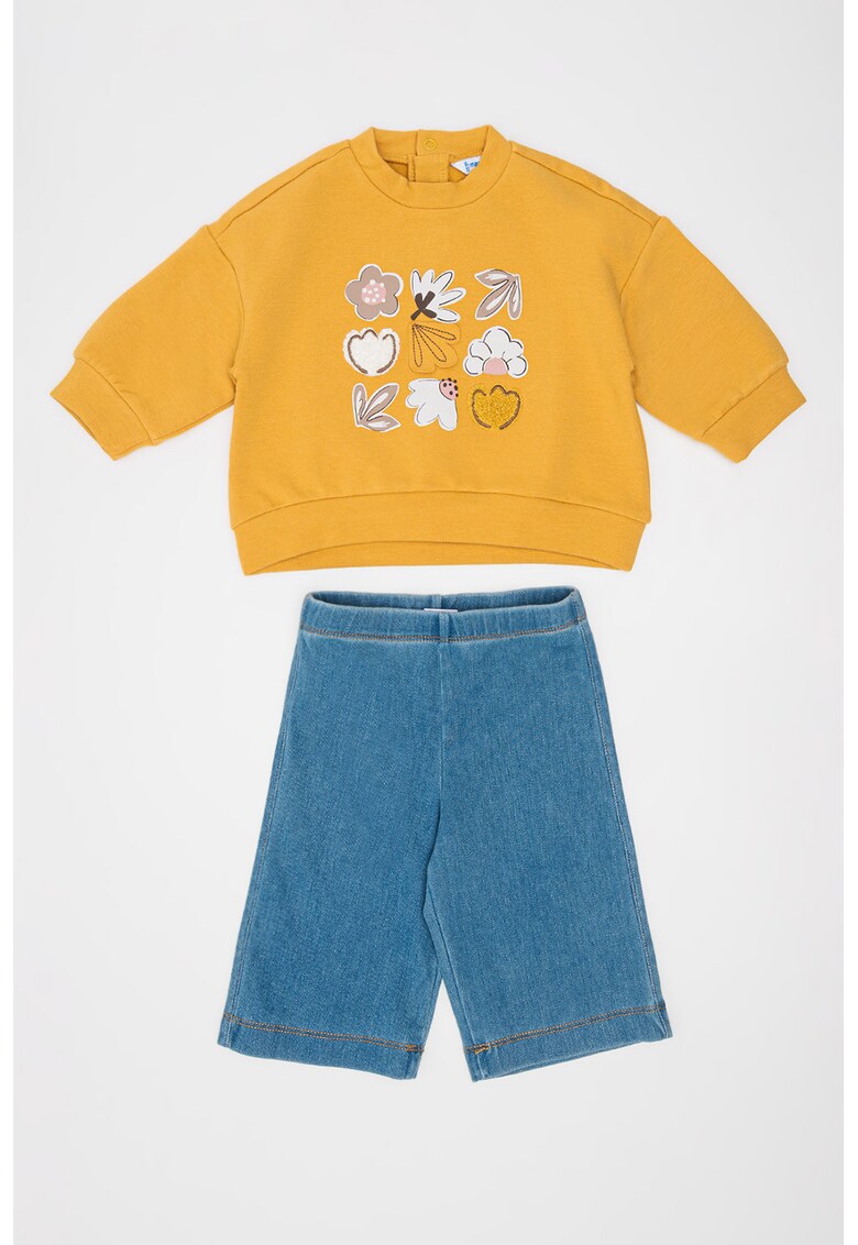 Set de bluza de trening si blugi cu croiala ampla