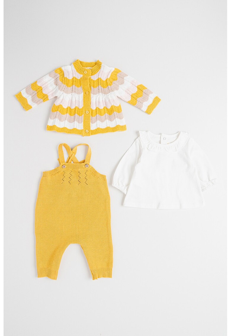 Set de salopeta - bluza si pulover - 3 piese