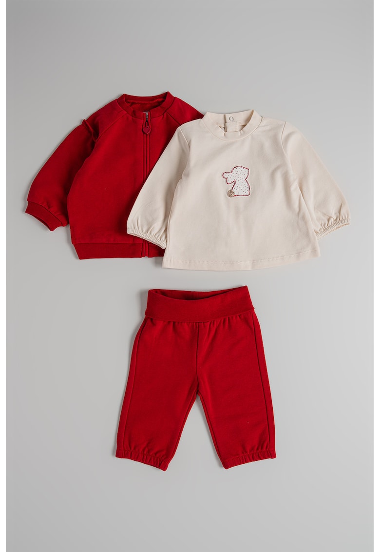 Set de trening cu fermoar - gluga si bluza - 3 piese