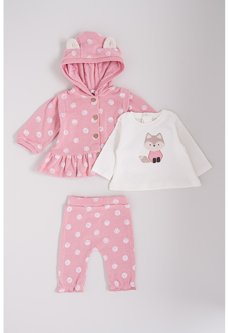 Set de jacheta cu imprimeu - pantaloni si bluza - 3 piese