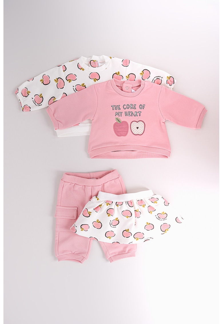 Set de bluza cu imprimeu - fusta si pantaloni - 4 piese