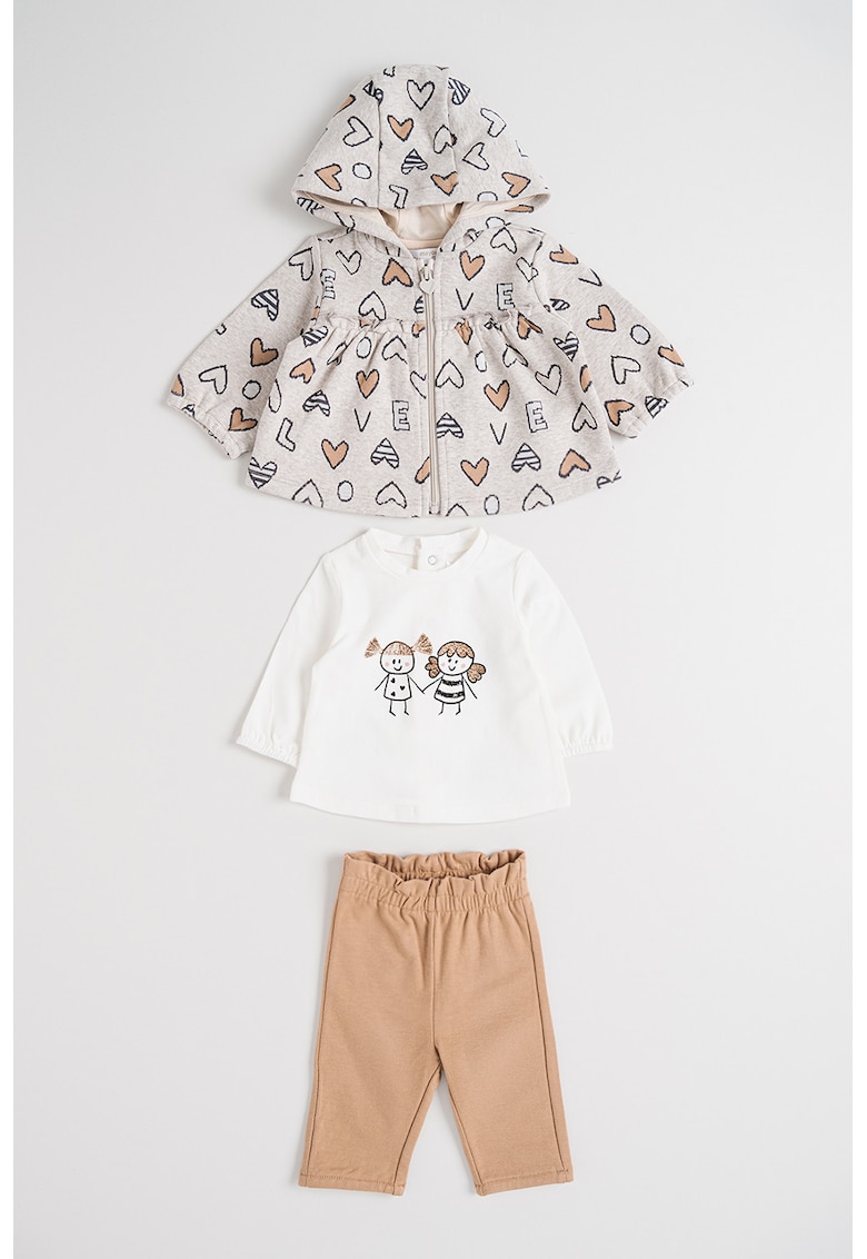 Set de imbracaminte cu model grafic - 3 piese