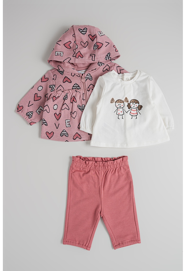 Set de bluza - pantaloni si hanorac cu fermoar - 3 piese