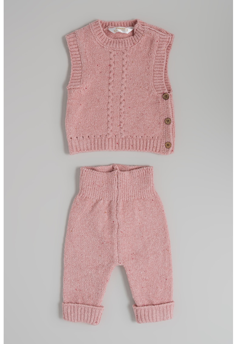 Set de vesta - pantaloni si bluza tricotate - 3 piese