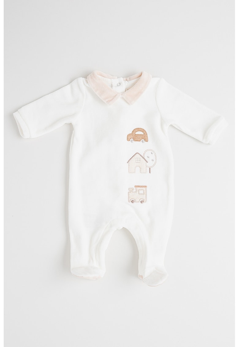 Salopeta de pijama din plus cu broderie